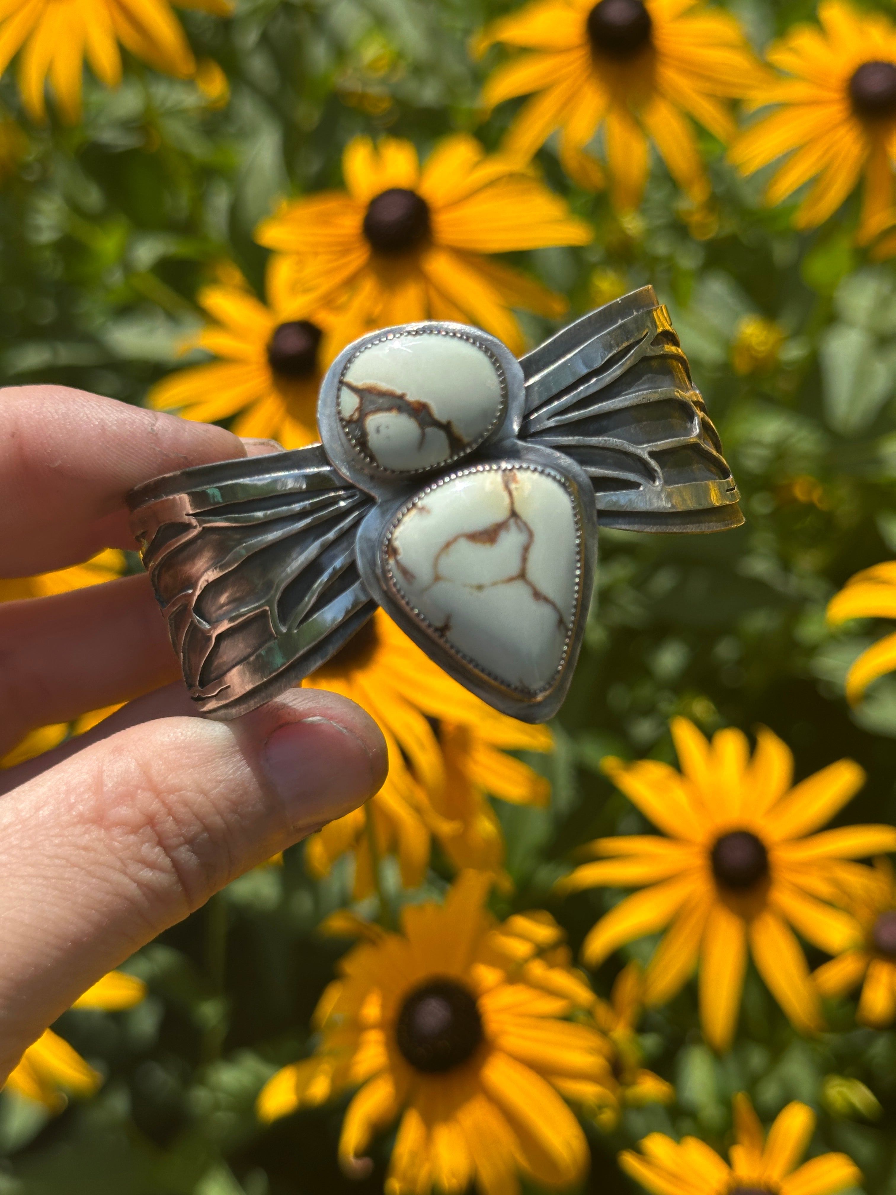 Aloe Variscite winged cuff – Bean and Bear Studio
