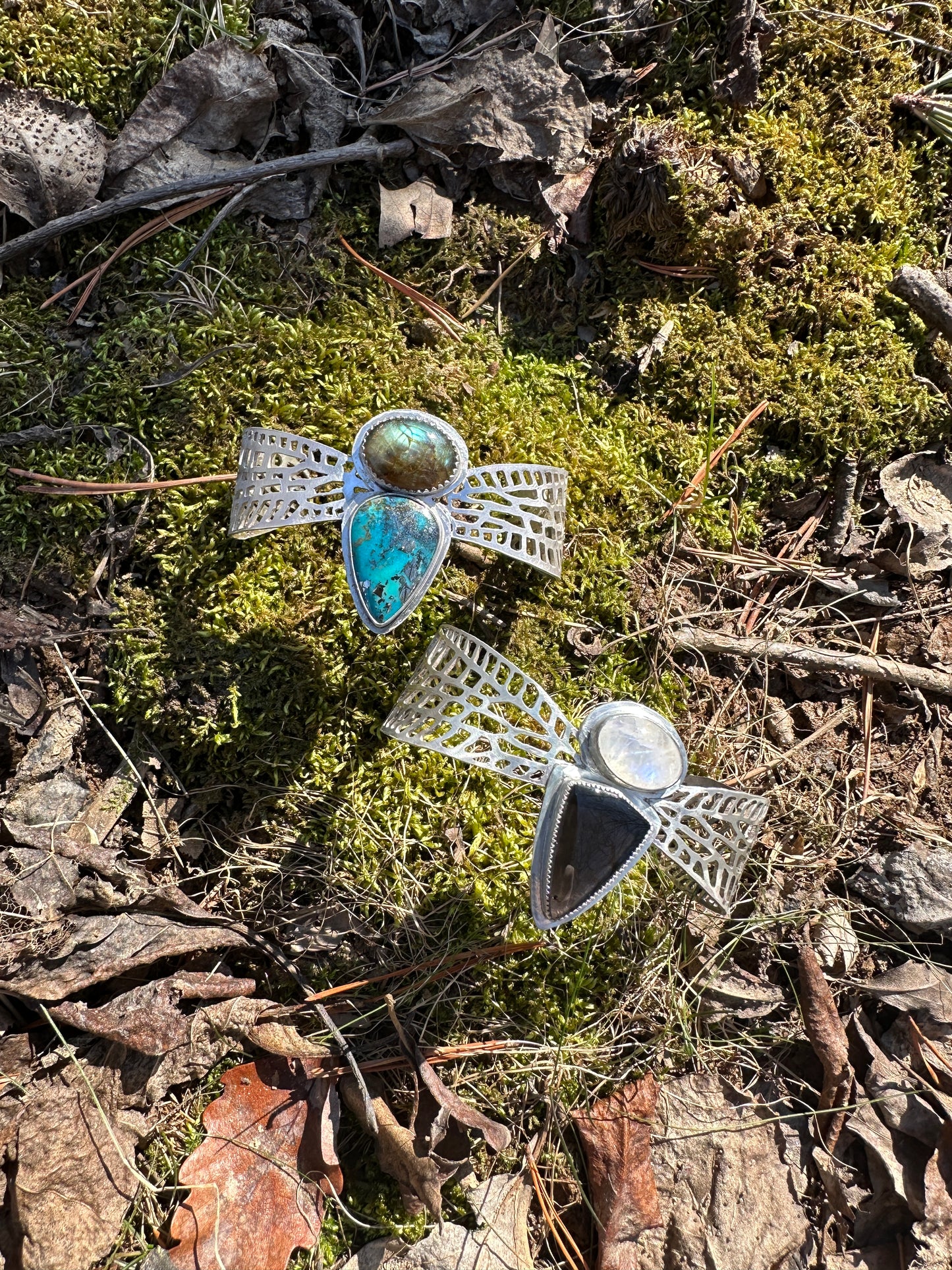 Labradorite and morenci 2 / nacozari turquoise Dragonfly Cuff