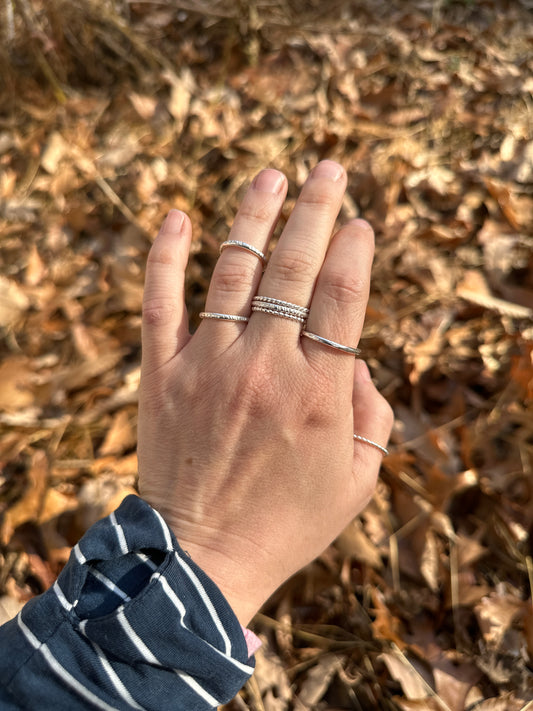 Single textured stacking rings