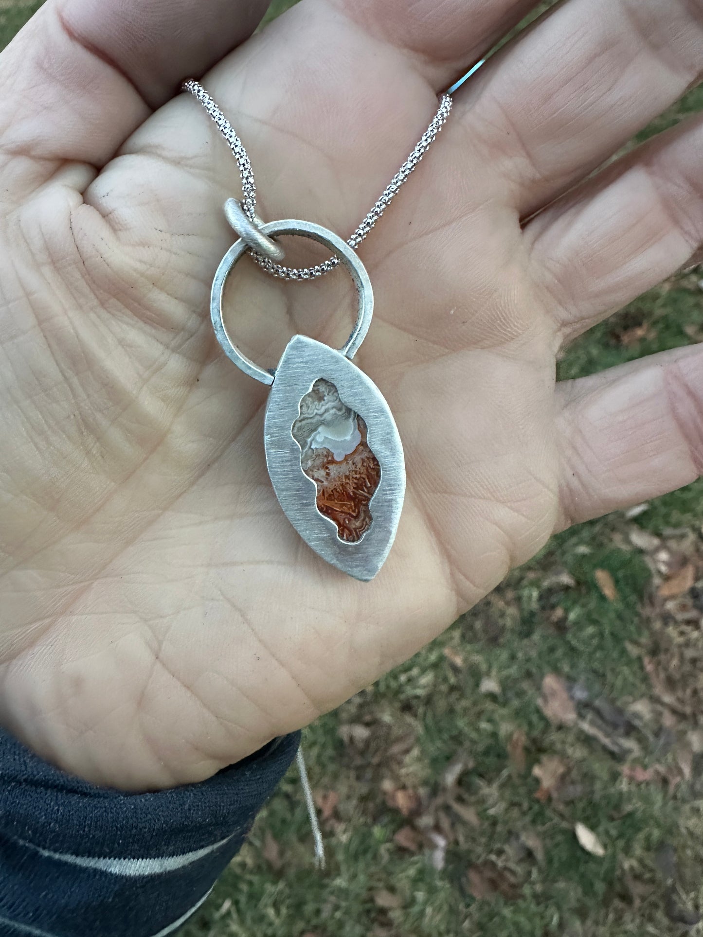 Cotton candy agate necklace