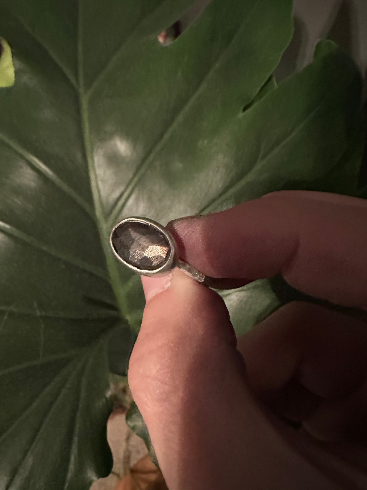 Black moonstone ring size 8