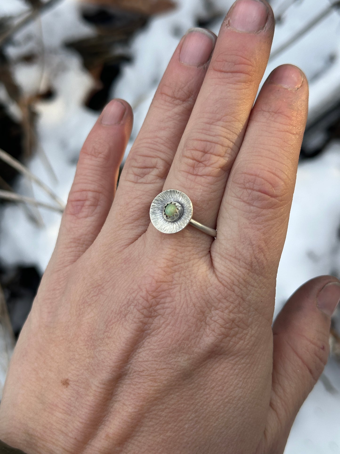 Burst Opal radiance ring