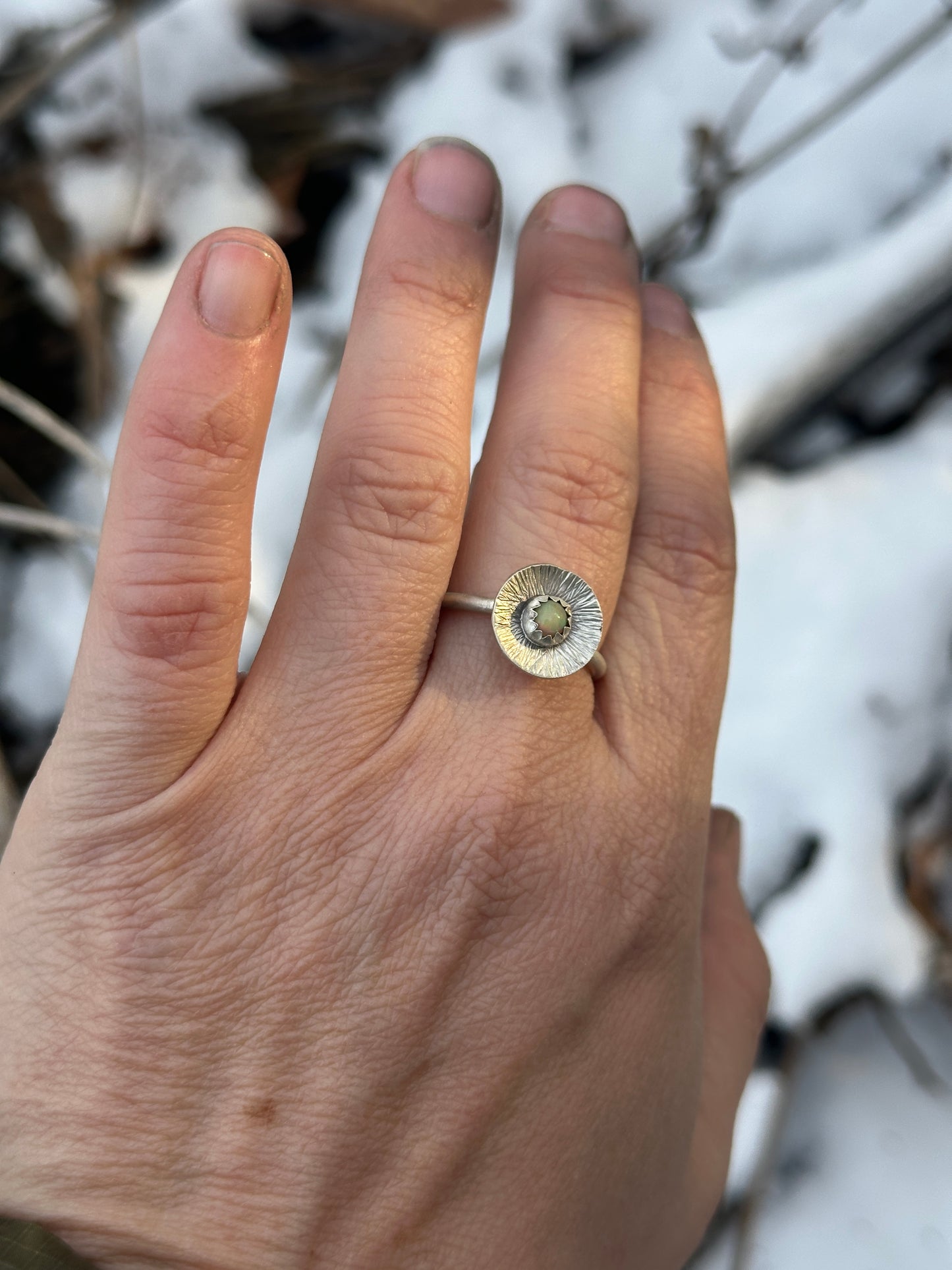 Burst Opal radiance ring