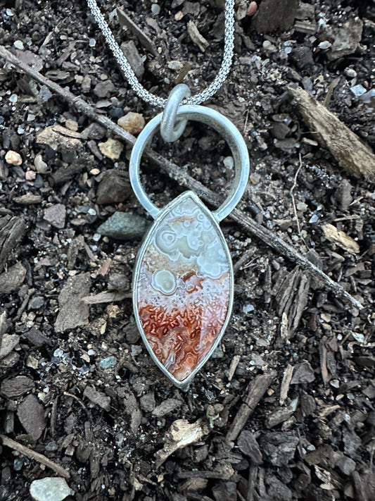 Cotton candy agate necklace