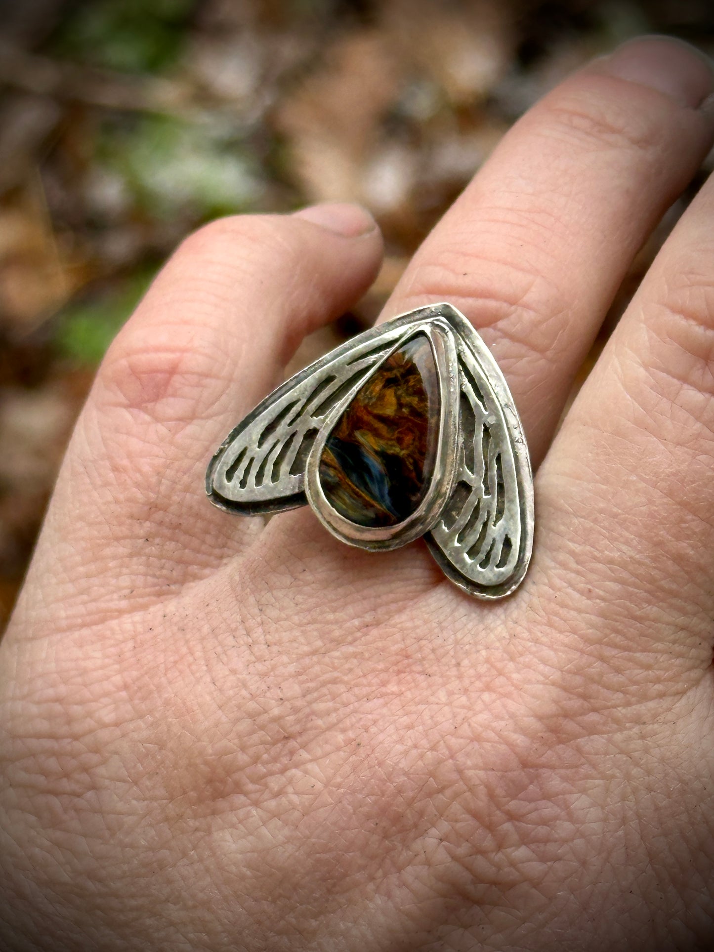 Winged Pietersite Ring size 6