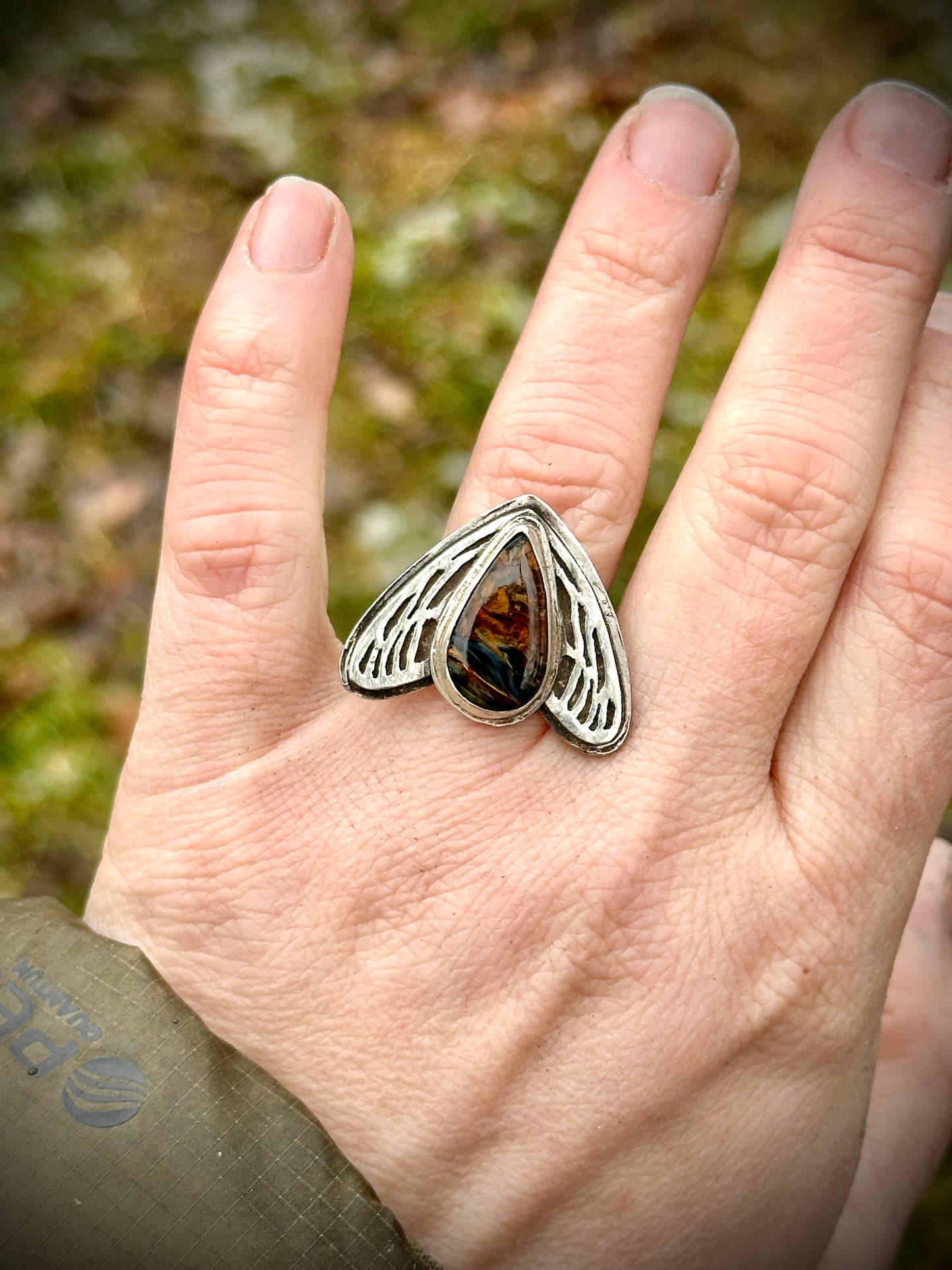 Winged Pietersite Ring size 6