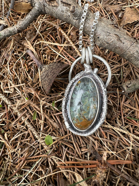 Blue Mountain Jasper / Druzy ephemeral necklace