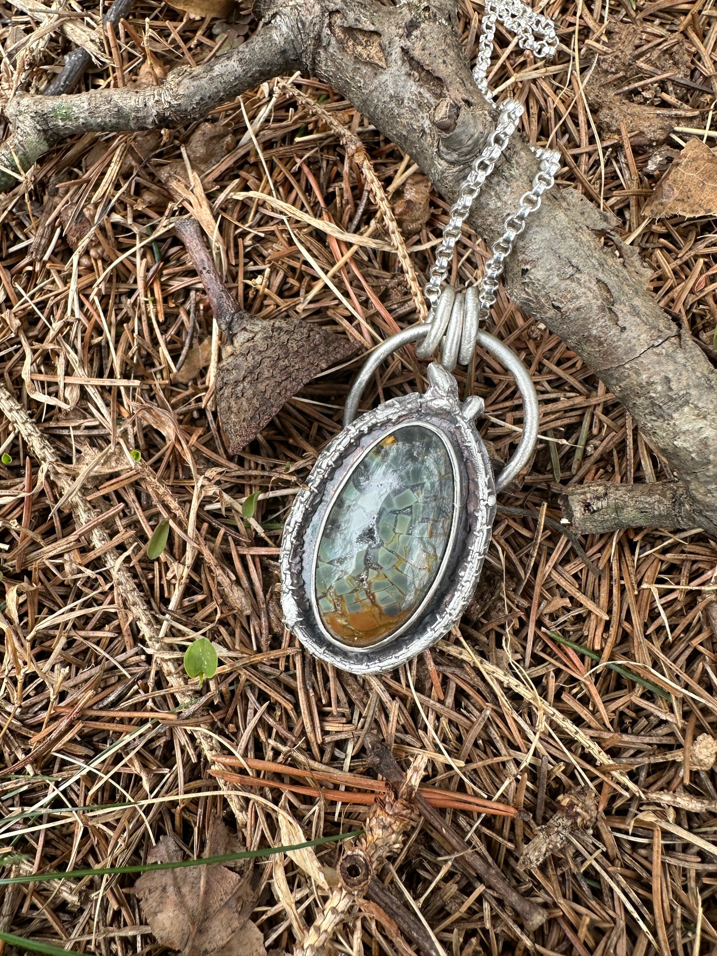 Blue Mountain Jasper / Druzy ephemeral necklace