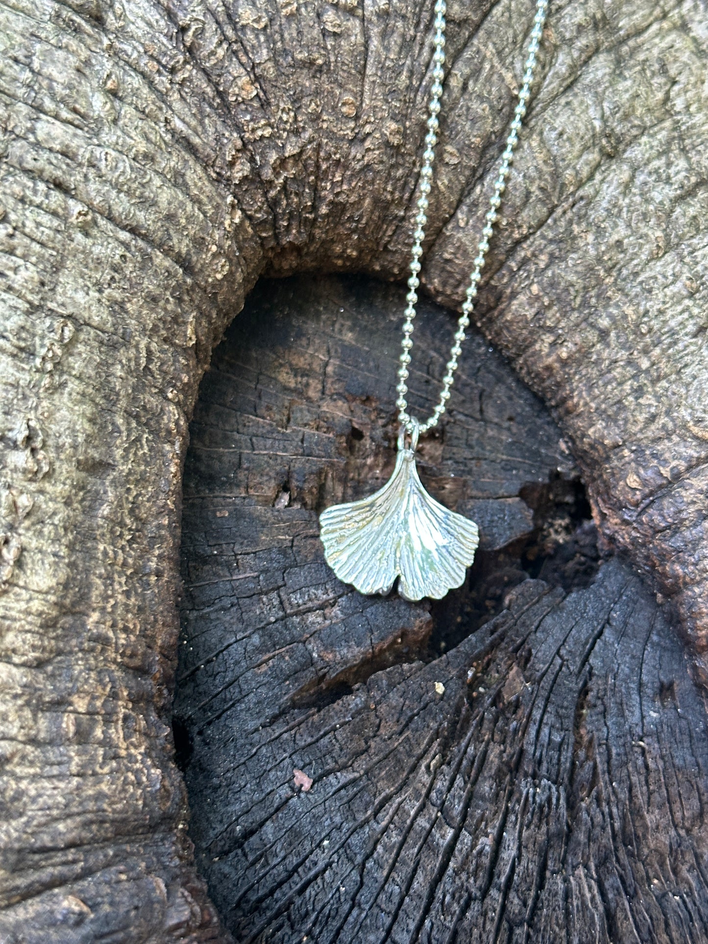 Gingko leaf necklace
