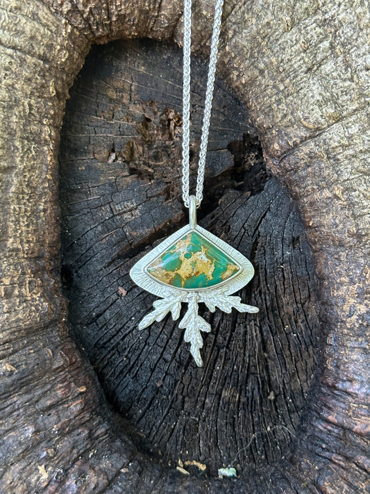 Turquoise Arborvitae Burst Biophilia Necklace