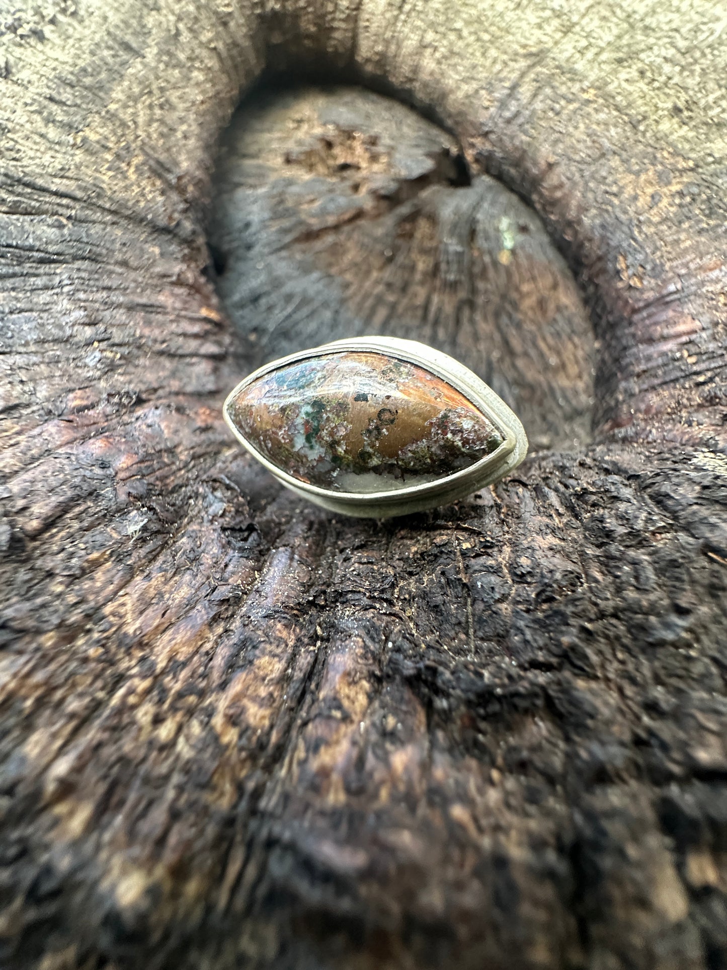 Copper Iron Ore ring - size 8.5