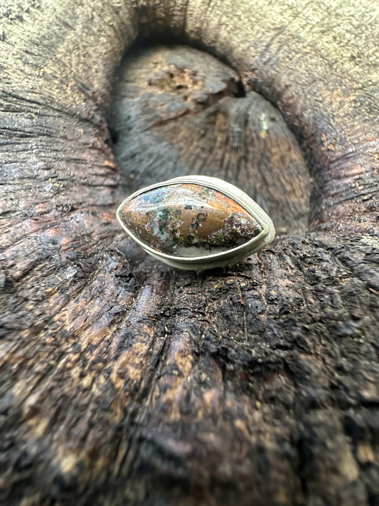 Copper Iron Ore ring - size 8.5