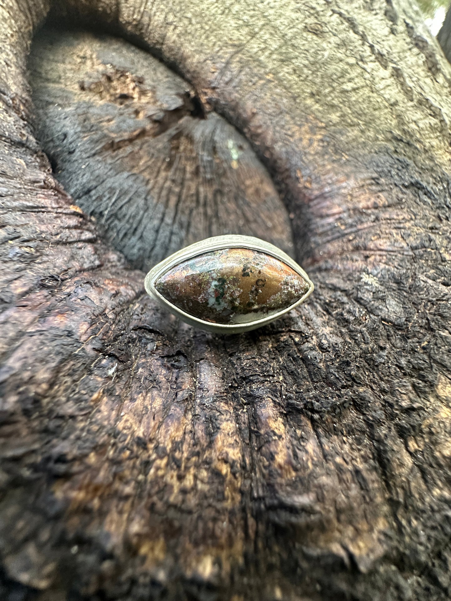 Copper Iron Ore ring - size 8.5