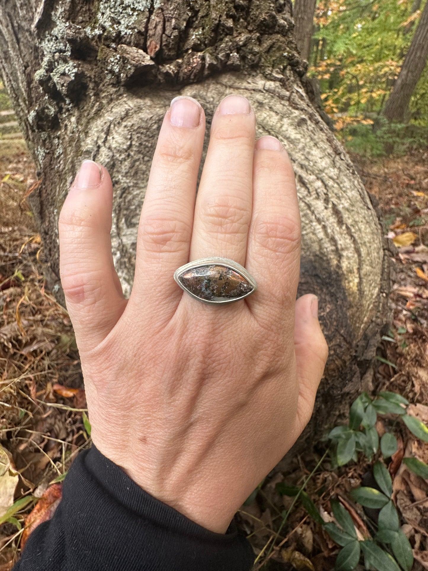 Copper Iron Ore ring - size 8.5