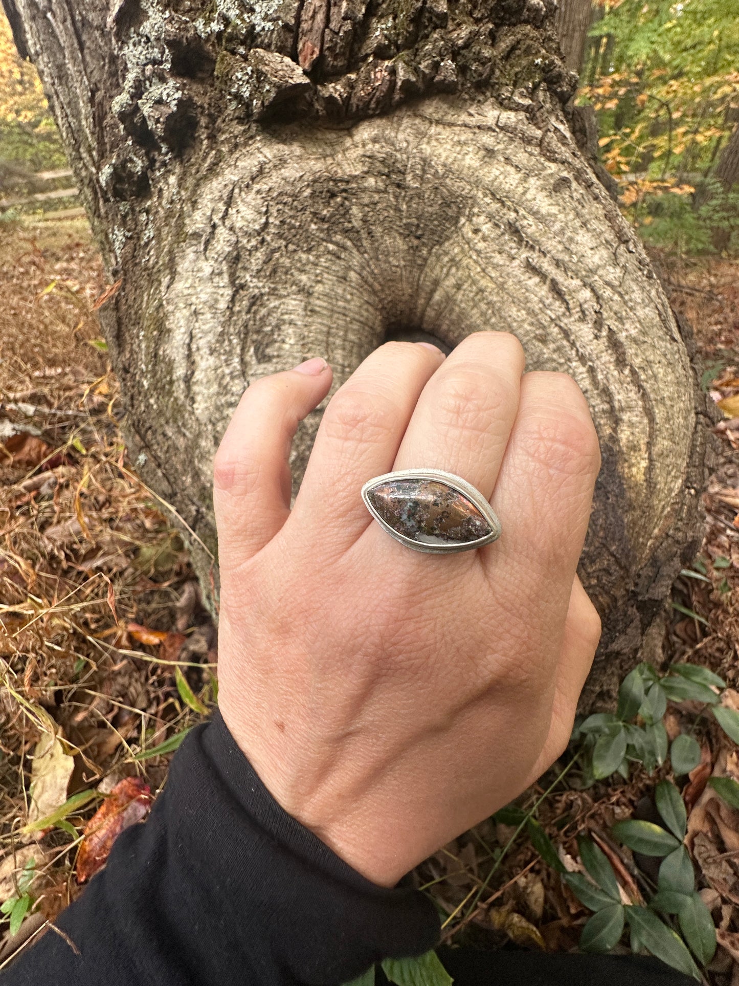 Copper Iron Ore ring - size 8.5