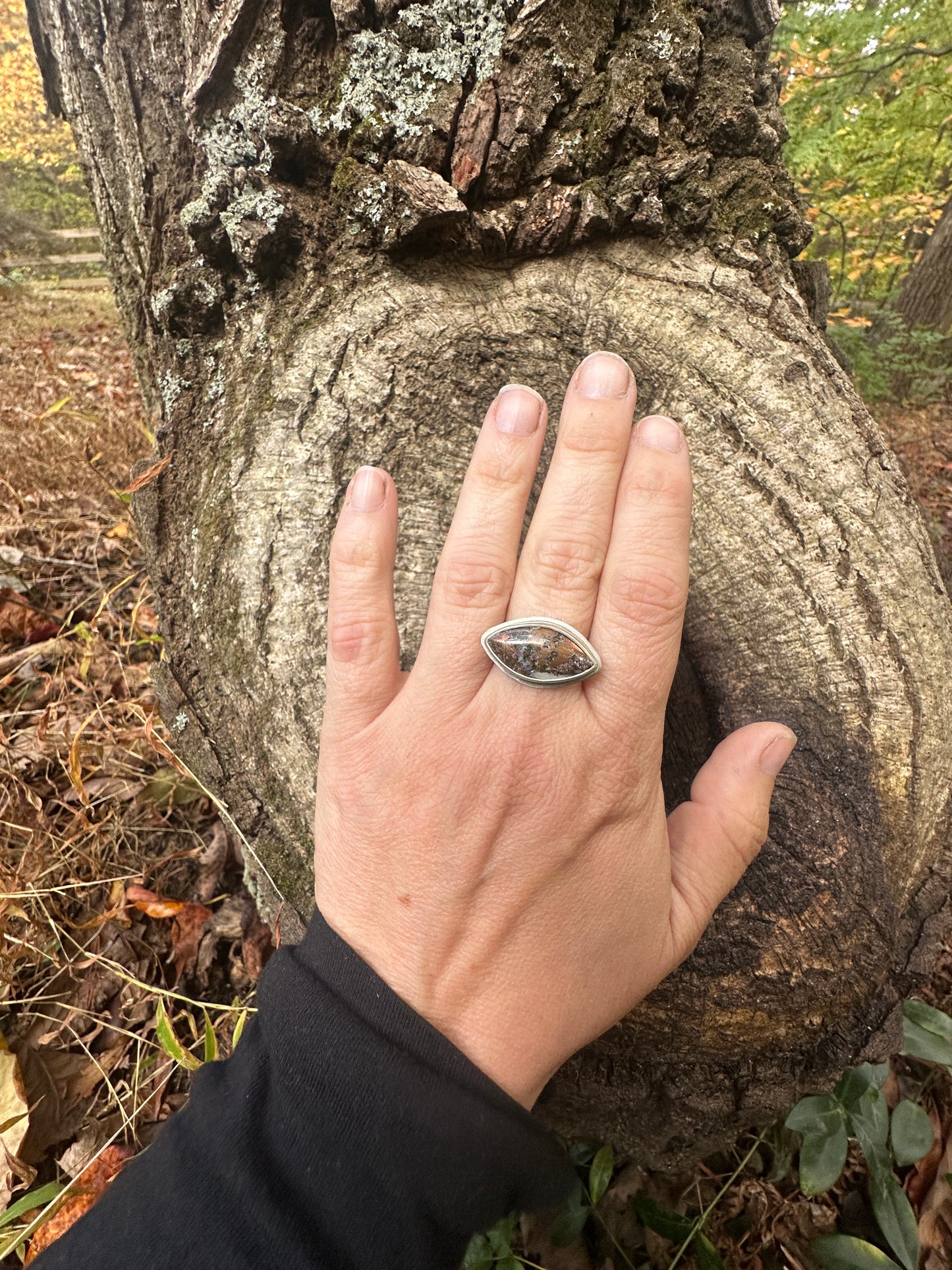 Copper Iron Ore ring - size 8.5