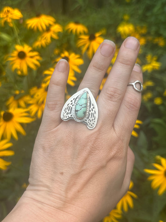 Winged Variscite Ring size 7