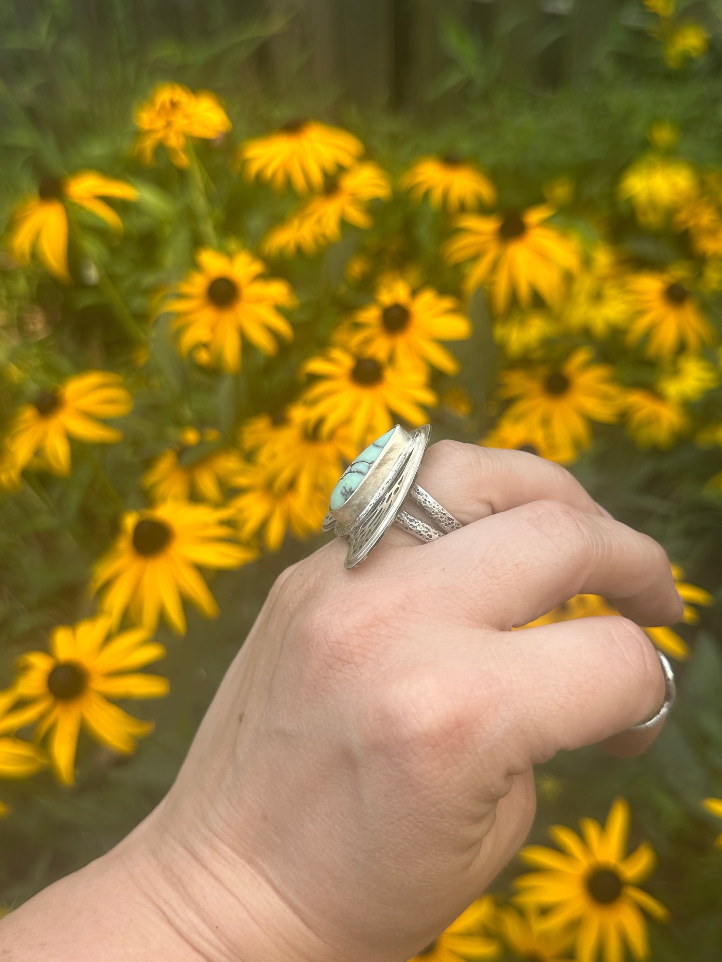 Winged Variscite Ring size 7