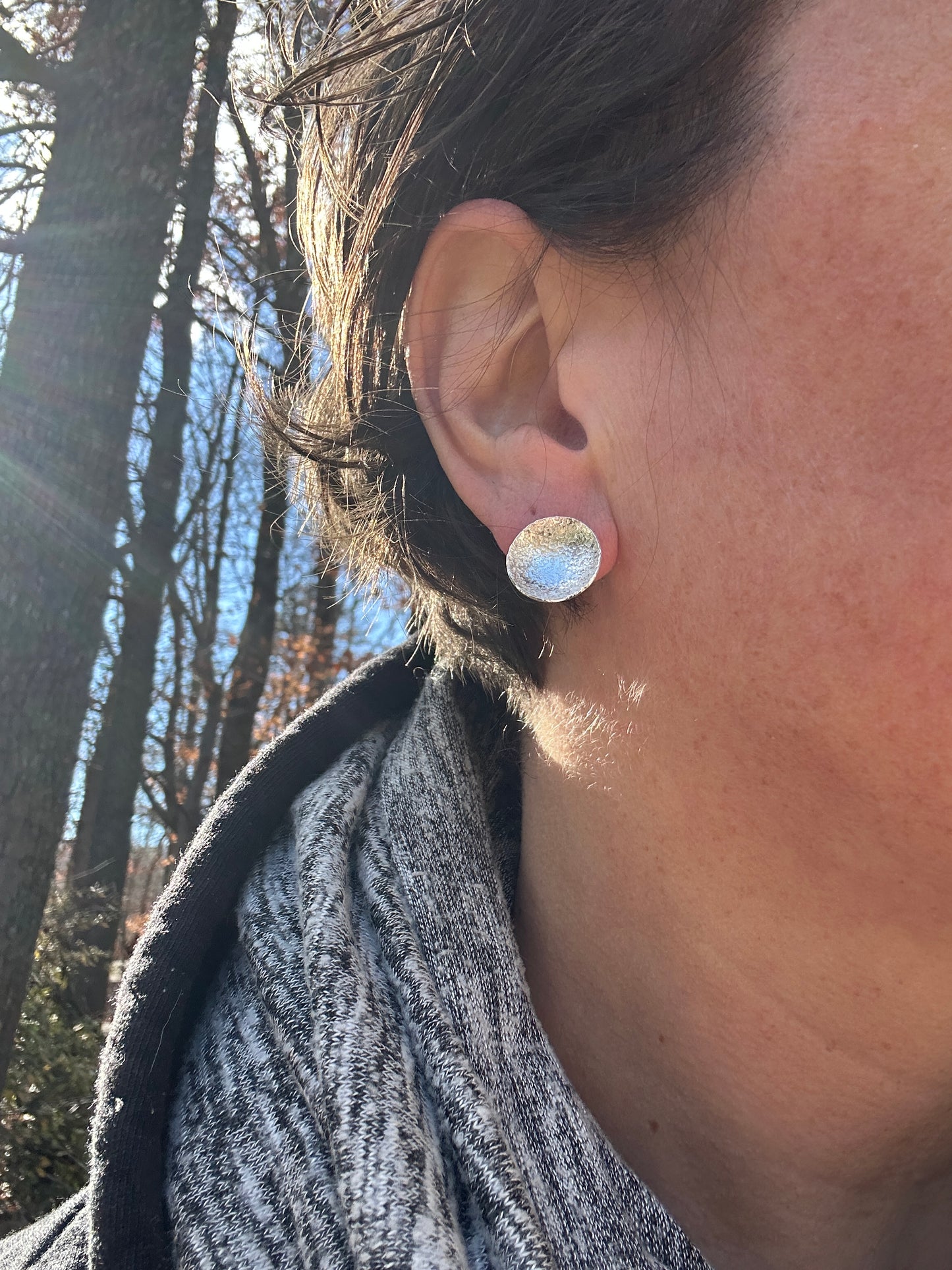 Recycled Sterling Puddle Studs