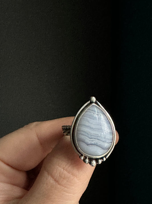 Blue lace agate ring - size 9.25